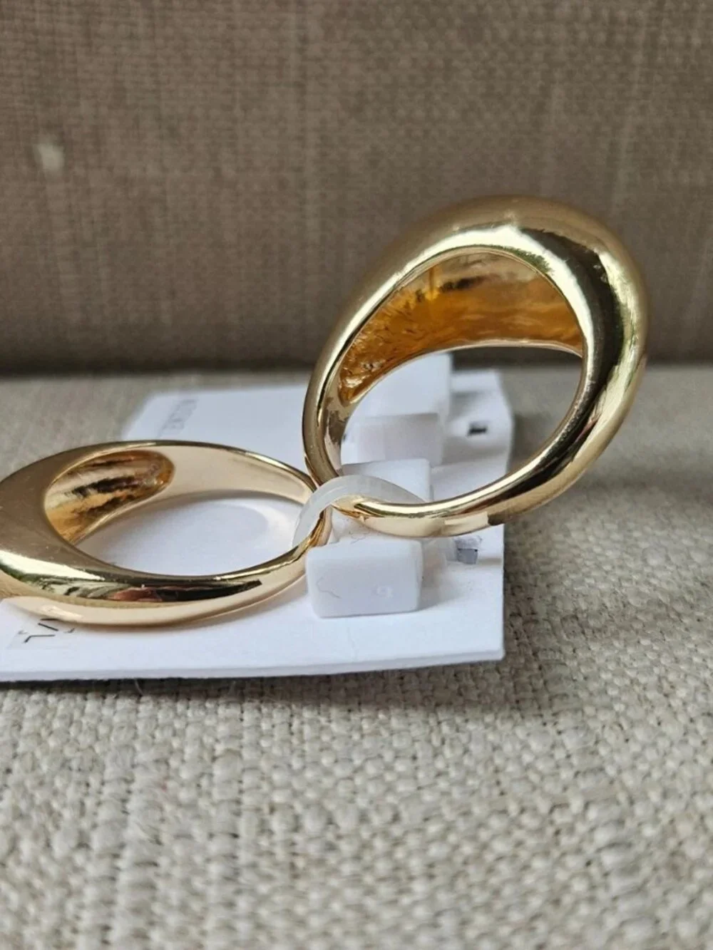 Nordstrom Women Rings Gold Tone Fashion Jewelry Nickle Free Set of 2 Size 9 NWT